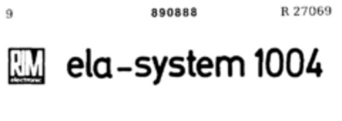 RIM ela-system 1004 Logo (DPMA, 06.08.1970)