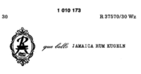 que bello JAMAICA RUM KUGELN Logo (DPMA, 03/06/1980)