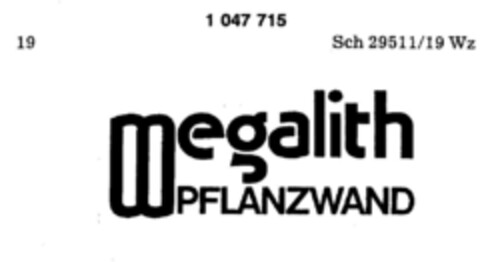 wegalith PFLANZWAND Logo (DPMA, 01/27/1982)