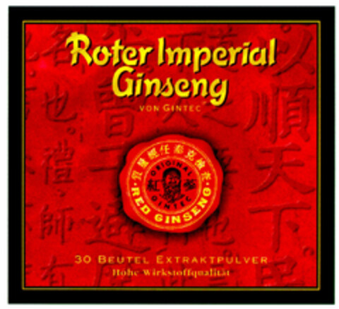 Roter Imperial Ginseng VON GINTEC Logo (DPMA, 25.01.2000)