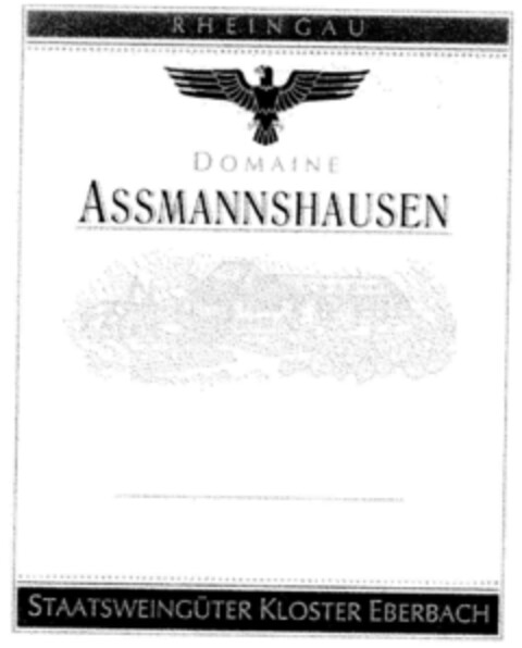 DOMAINE ASSMANNSHAUSEN STAATSWEINGÜTER KLOSTER EBERBACH Logo (DPMA, 20.07.2001)