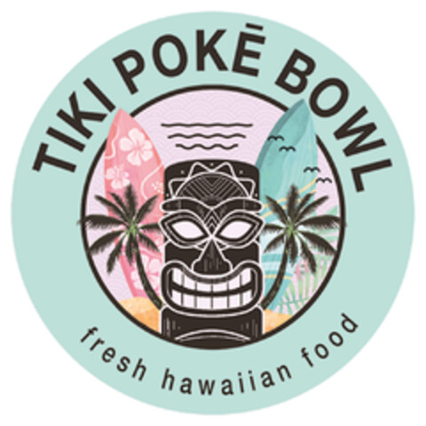 TIKI POKĒ BOWL fresh hawaiian food Logo (DPMA, 27.12.2020)