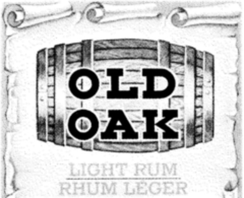 OLD OAK LIGHT RUM RHUM LEGER Logo (DPMA, 09/01/1975)