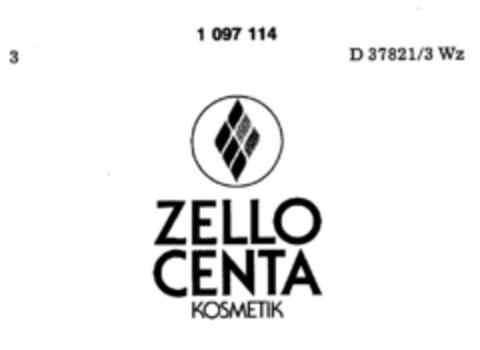 ZELLO CENTA KOSMETIK Logo (DPMA, 09/24/1982)