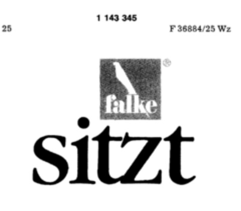 falke  sitzt Logo (DPMA, 03.11.1988)