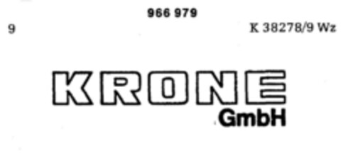 KRONE GmbH Logo (DPMA, 11.02.1977)