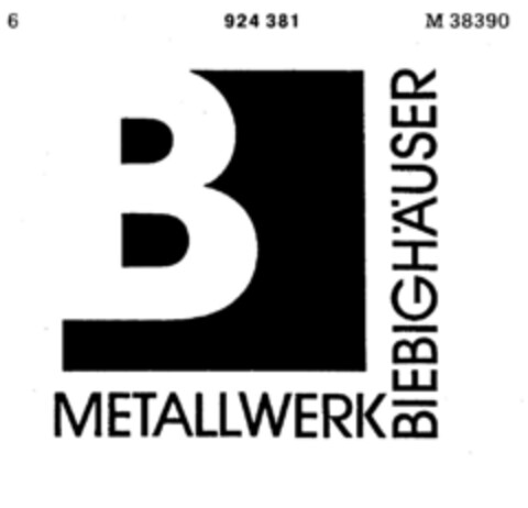 BIEBIGHÄUSER METALLWERK Logo (DPMA, 19.10.1973)