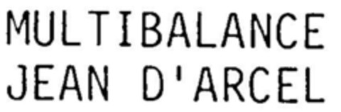 MULTIBALANCE JEAN D`ARCEL Logo (DPMA, 16.08.1988)
