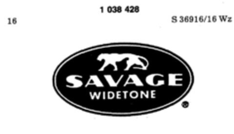 SAVAGE WIDETONE Logo (DPMA, 11/17/1981)