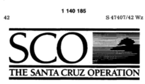 SCO THE SANTA CRUZ OPERATION Logo (DPMA, 10/22/1988)