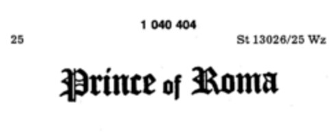 Prince of Roma Logo (DPMA, 13.03.1982)