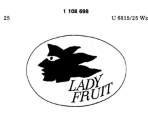 LADY FRUIT Logo (DPMA, 07.11.1986)