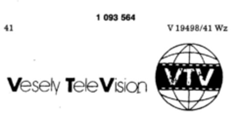 Vesely Tele Vision VTV Logo (DPMA, 16.08.1985)