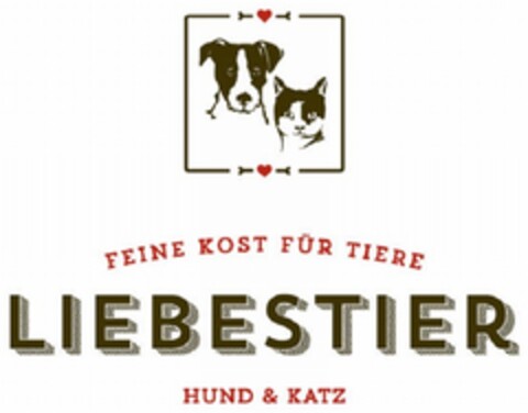 LIEBESTIER FEINE KOST FÜR TIERE HUND & KATZ Logo (DPMA, 06.06.2013)