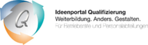 Ideenportal Qualifizierung Weiterbildung. Anders. Gestalten. Für Betriebsräte und Personalabteilungen Logo (DPMA, 11.04.2019)