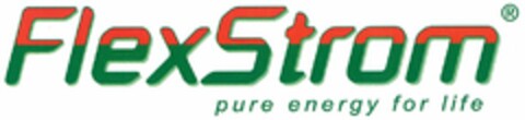 FlexStrom pure energy for life Logo (DPMA, 11.01.2006)
