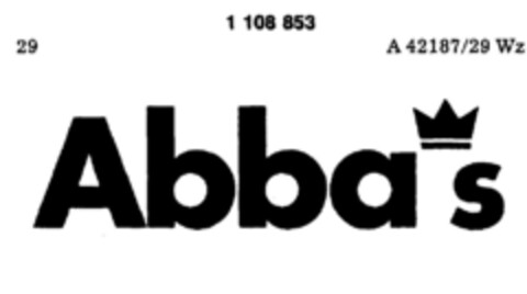 Abba s Logo (DPMA, 13.11.1986)