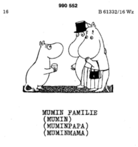 MUMIN FAMILIE Logo (DPMA, 19.10.1978)
