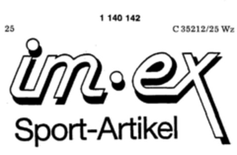 im · ex Sport-Artikel Logo (DPMA, 05/27/1986)