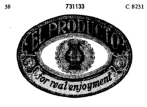 EL PRODUCTO for real enjoyment Logo (DPMA, 13.08.1958)