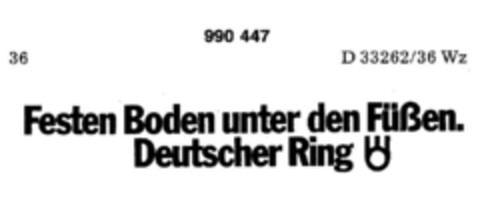 Festen Boden unter den Füßen. Deutscher Ring Logo (DPMA, 02.04.1979)