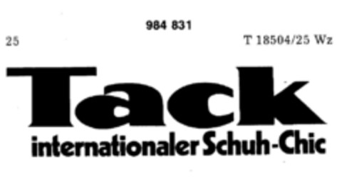 Tack internationaler Schuh-Chic Logo (DPMA, 04/26/1978)