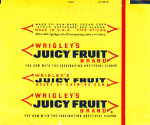 WRIGLEY`S JUICY FRUIT BRAND Logo (DPMA, 26.09.1960)