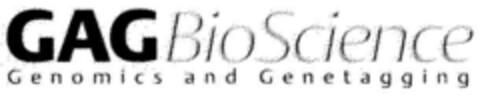 GAG BioScience Genomics and Genetagging Logo (DPMA, 26.03.2001)