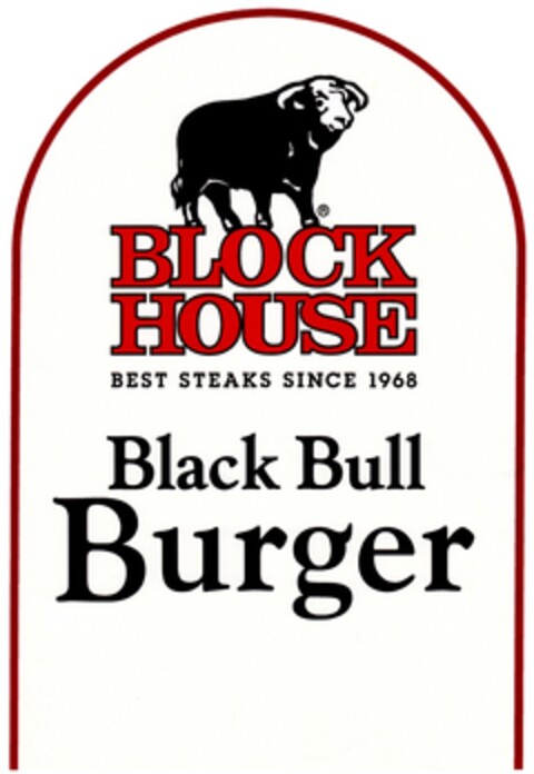 BLOCK HOUSE BEST STEAKS SINCE 1968 Black Bull Burger Logo (DPMA, 11/01/2012)