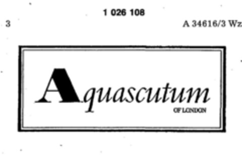 Aquascutum OF LONDON Logo (DPMA, 26.05.1981)