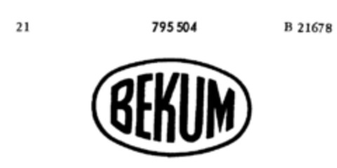 BEKUM Logo (DPMA, 13.01.1960)