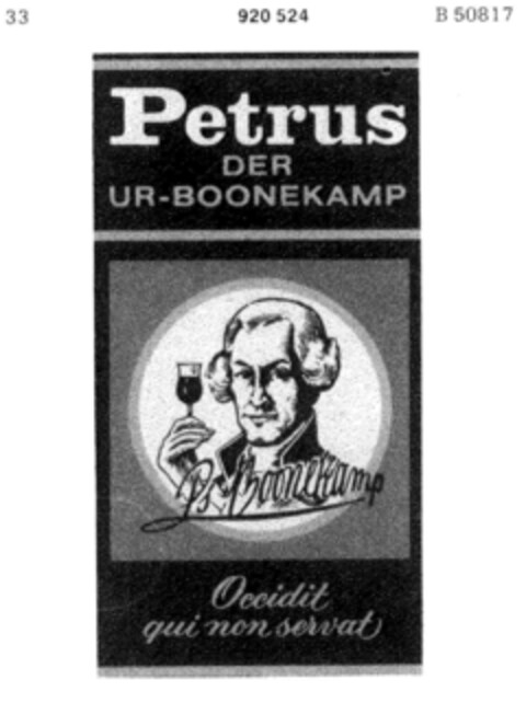 Petrus DER UR-BOONEKAMP Logo (DPMA, 02.05.1973)