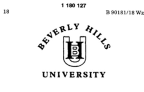 BEVERLY HILLS UNIVERSITY Logo (DPMA, 21.06.1990)