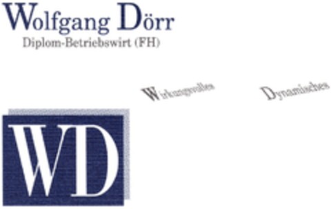 Wolfgang Dörr Wirkungsvolles Dynamisches WD Logo (DPMA, 31.12.1993)