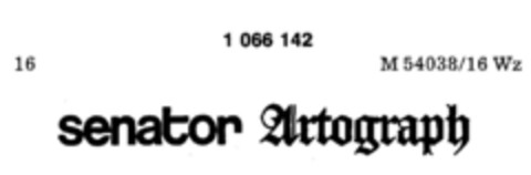 senator Artograph Logo (DPMA, 12/16/1983)