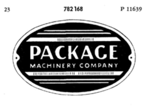 PACKAGE MACHINERY COMPANY Logo (DPMA, 31.07.1962)