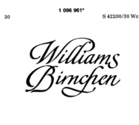 Williams Birnchen Logo (DPMA, 23.08.1986)