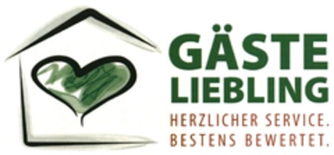 GÄSTE LIEBLING HERZLICHER SERVICE. BESTENS BEWERTET. Logo (DPMA, 19.12.2015)