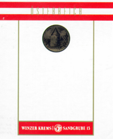 ÖSTERREICH WINZER KREMS SANDGRUBE 13 Logo (DPMA, 02/12/1997)