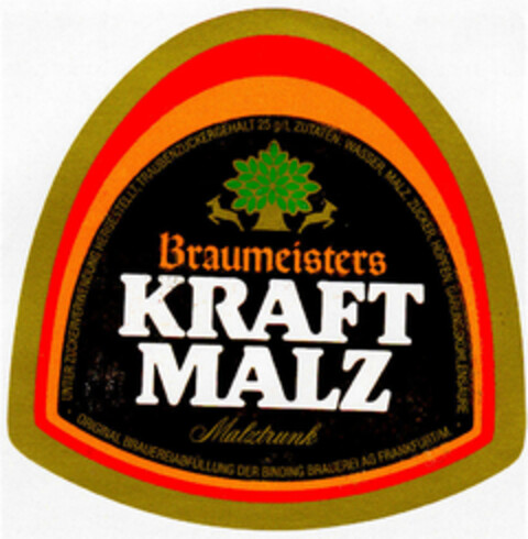 Braumeisters KRAFT MALZ Malztrunk Logo (DPMA, 06/28/1985)