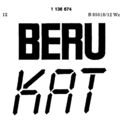 BERU KAT Logo (DPMA, 15.07.1988)