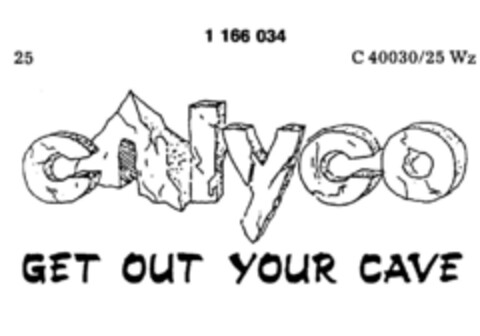 calyco  GET OUT YOUR CAVE Logo (DPMA, 15.01.1990)