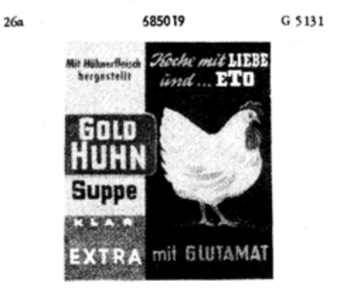 GOLD HUHN Suppe KLAR Logo (DPMA, 16.02.1955)