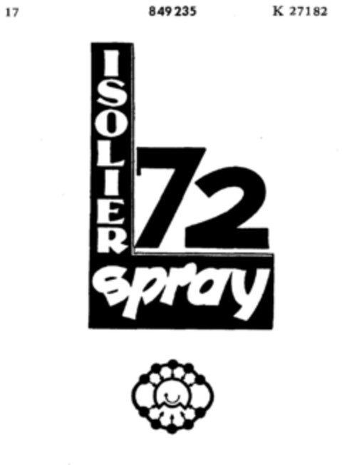 ISOLIER spray 72 Logo (DPMA, 25.04.1967)