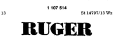 RUGER Logo (DPMA, 29.08.1986)