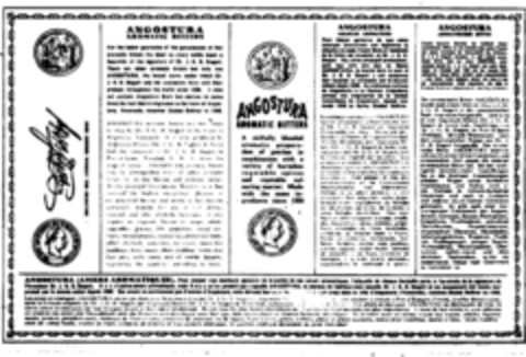 ANGOSTURA AROMATIC BITTERS Logo (DPMA, 08/16/1954)