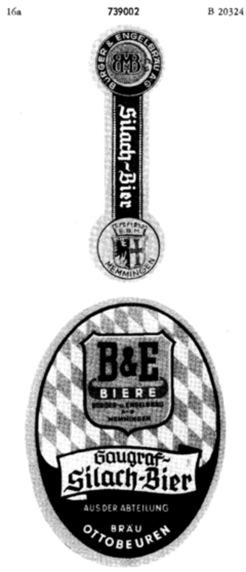 Gaugraf-Silach-Bier AUS DER ABTEILUNG BRÄU OTTOBEUREN Logo (DPMA, 18.06.1959)