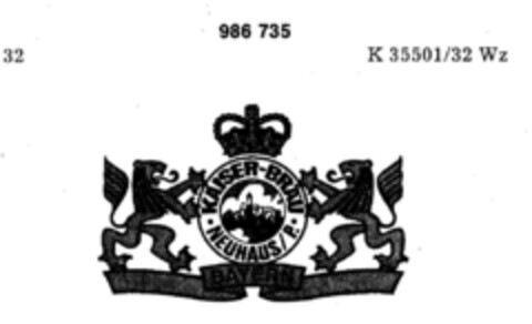 KAISER-BRÄU NEUHAUS Logo (DPMA, 02.05.1974)