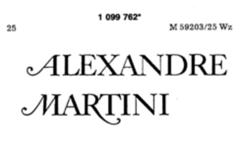 ALEXANDRE MARTINI Logo (DPMA, 20.09.1986)