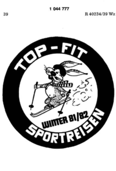 TOP-FIT SPORTREISEN Logo (DPMA, 08/25/1982)